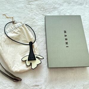 NEW!!! Marni necklace leather material Authentic Retail 420$